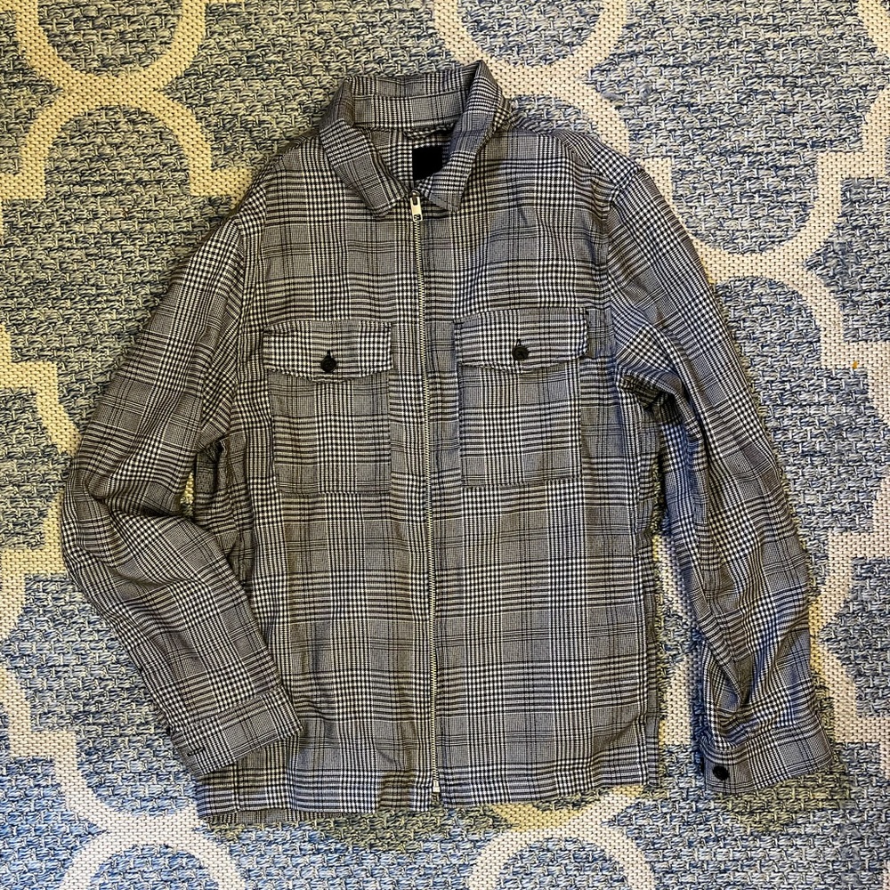 Grey & Black Plaid Shacket